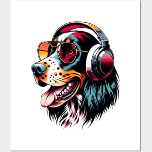 German Longhaired Pointer Smiling DJ Grooves Posters and Art